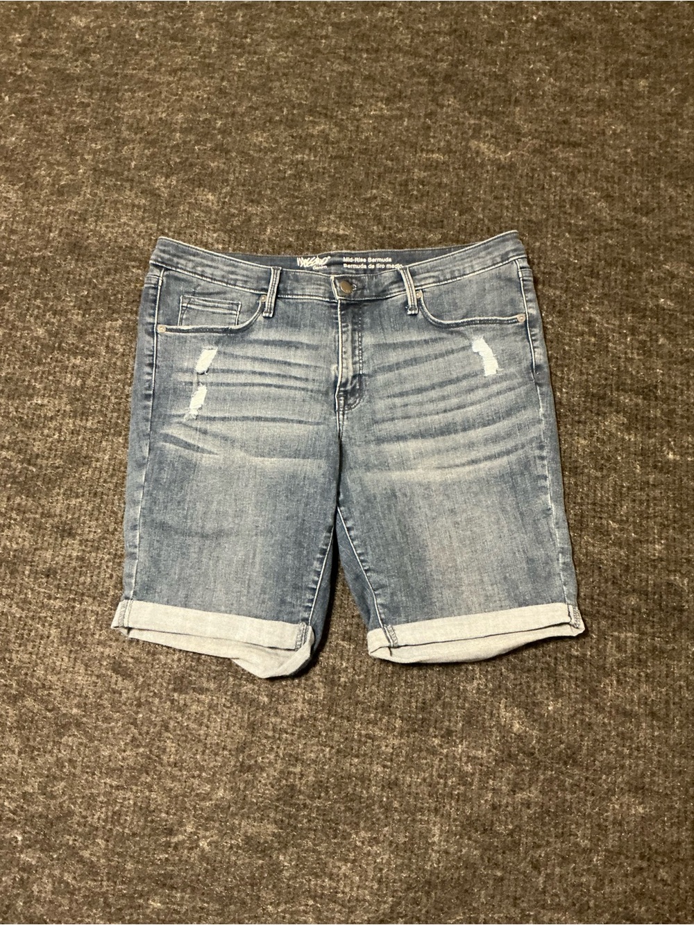 Mossimo Supply Co. Light Blue Rolled-Hem Denim Bermuda Shorts